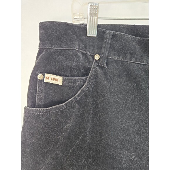 Vintage M+FFATT 2 Piece Suit Set Black Faux Suede Jacket Carpenter Pants XL Y2K - Picture 5 of 12